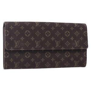 LOUIS VUITTON Monogram Mini Lin Portefeiulle Sarah Wallet M95234 LV Auth 154100